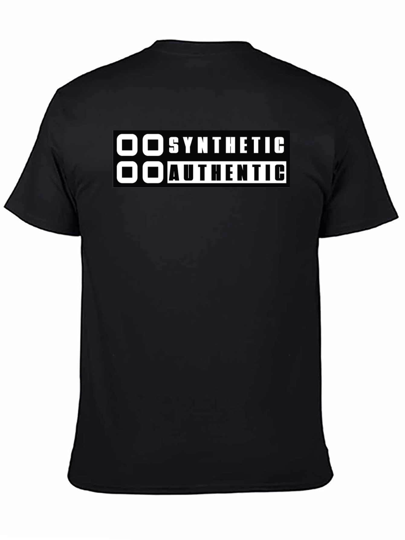Synthetic Authentic Graphic Tee - Black Cotton Casual Wear