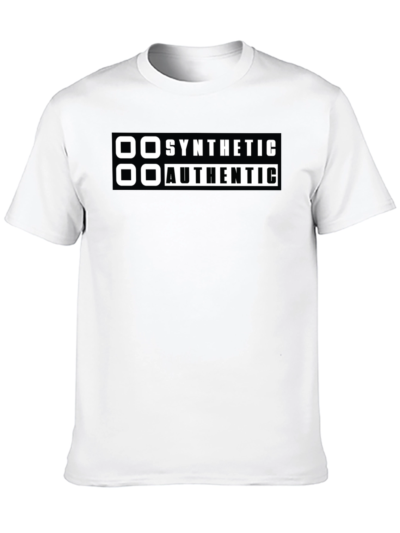 Synthetic Authentic Graphic Tee - Black Cotton Casual Wear