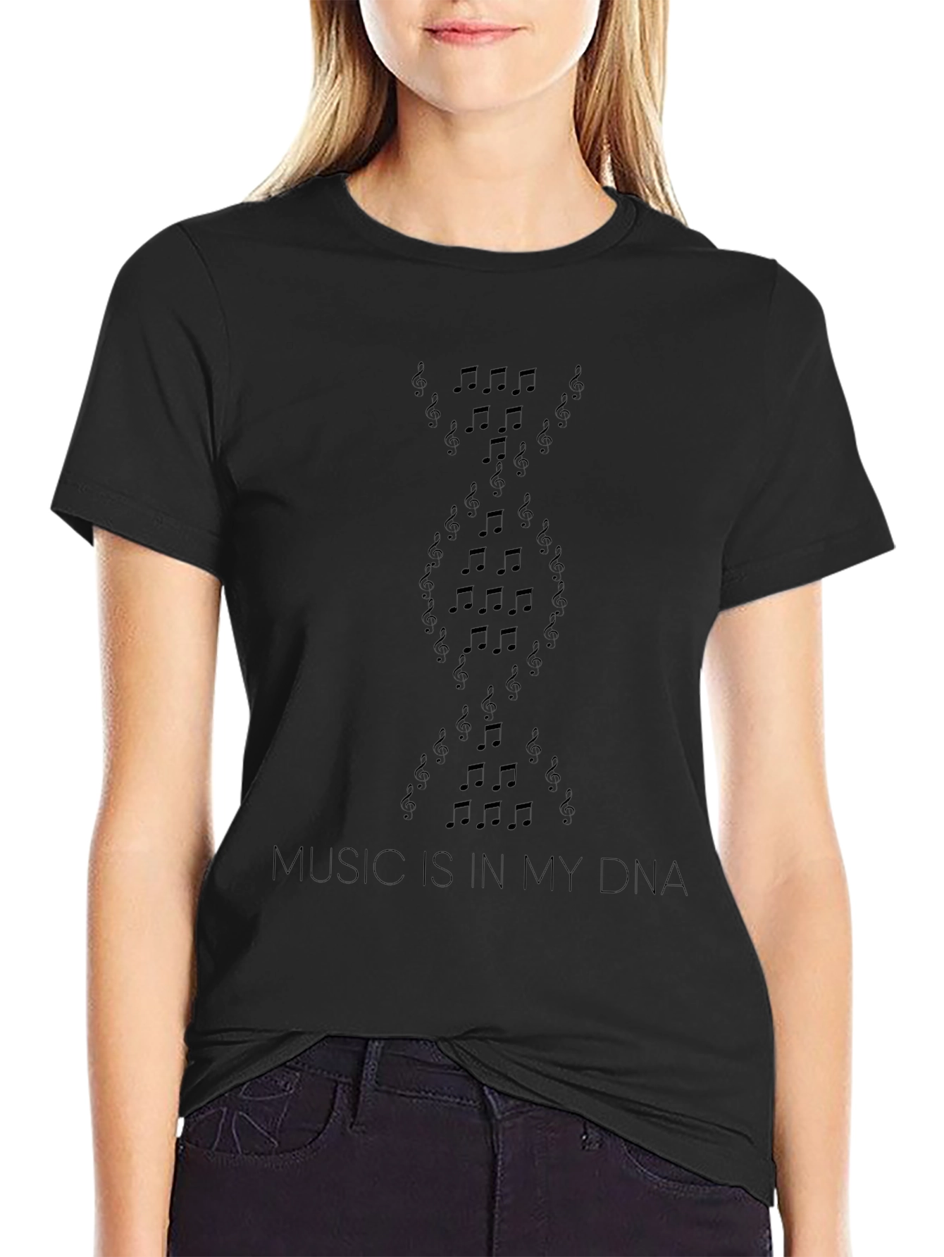 Music is in My DNA Black T-Shirt