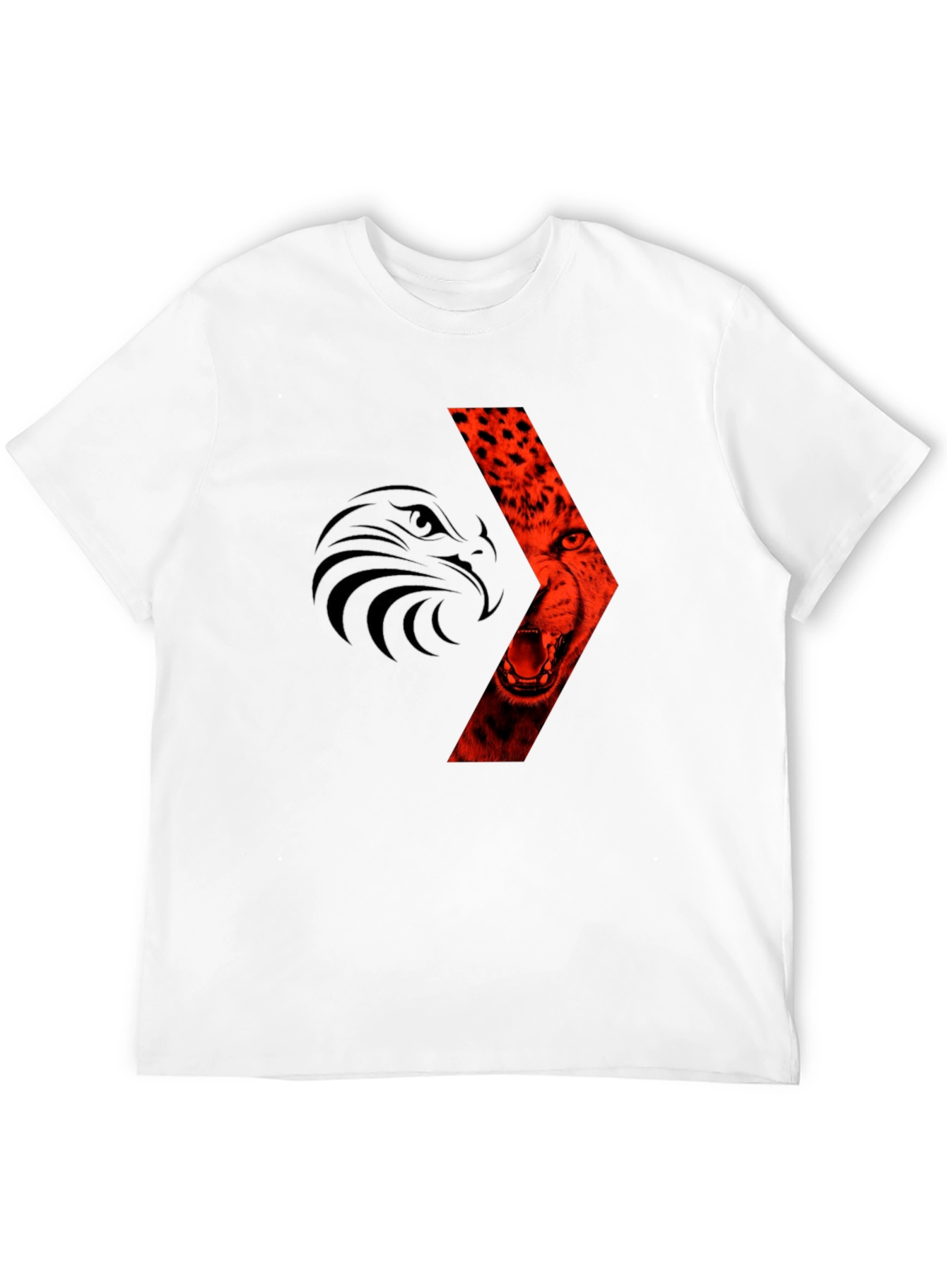 Bold Graphic Tee: Eagle & Cheetah Design
