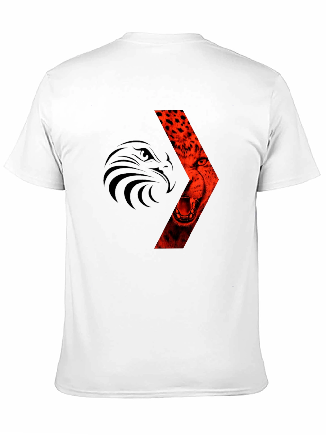 Bold Graphic Tee: Eagle & Cheetah Design