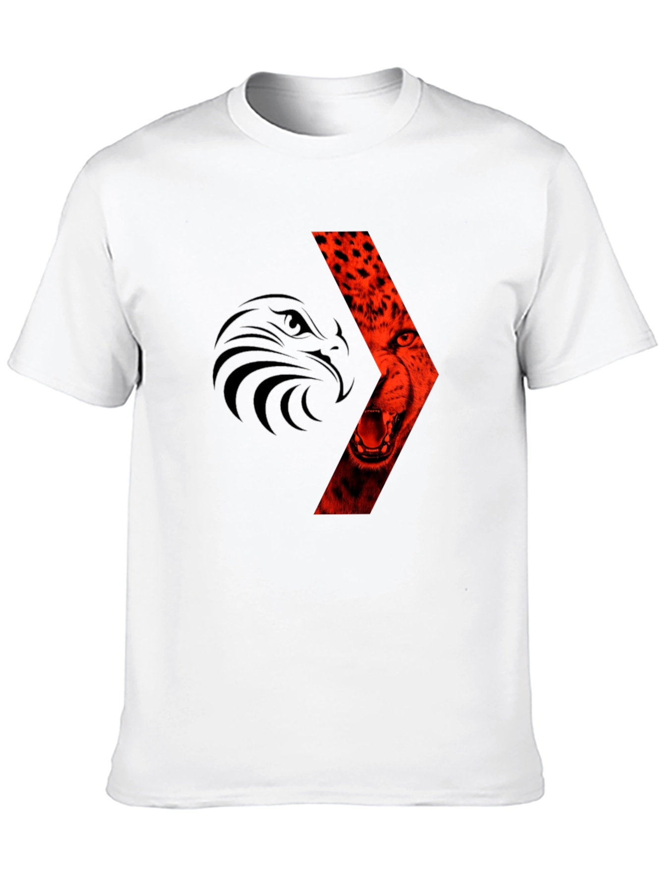 Bold Graphic Tee: Eagle & Cheetah Design
