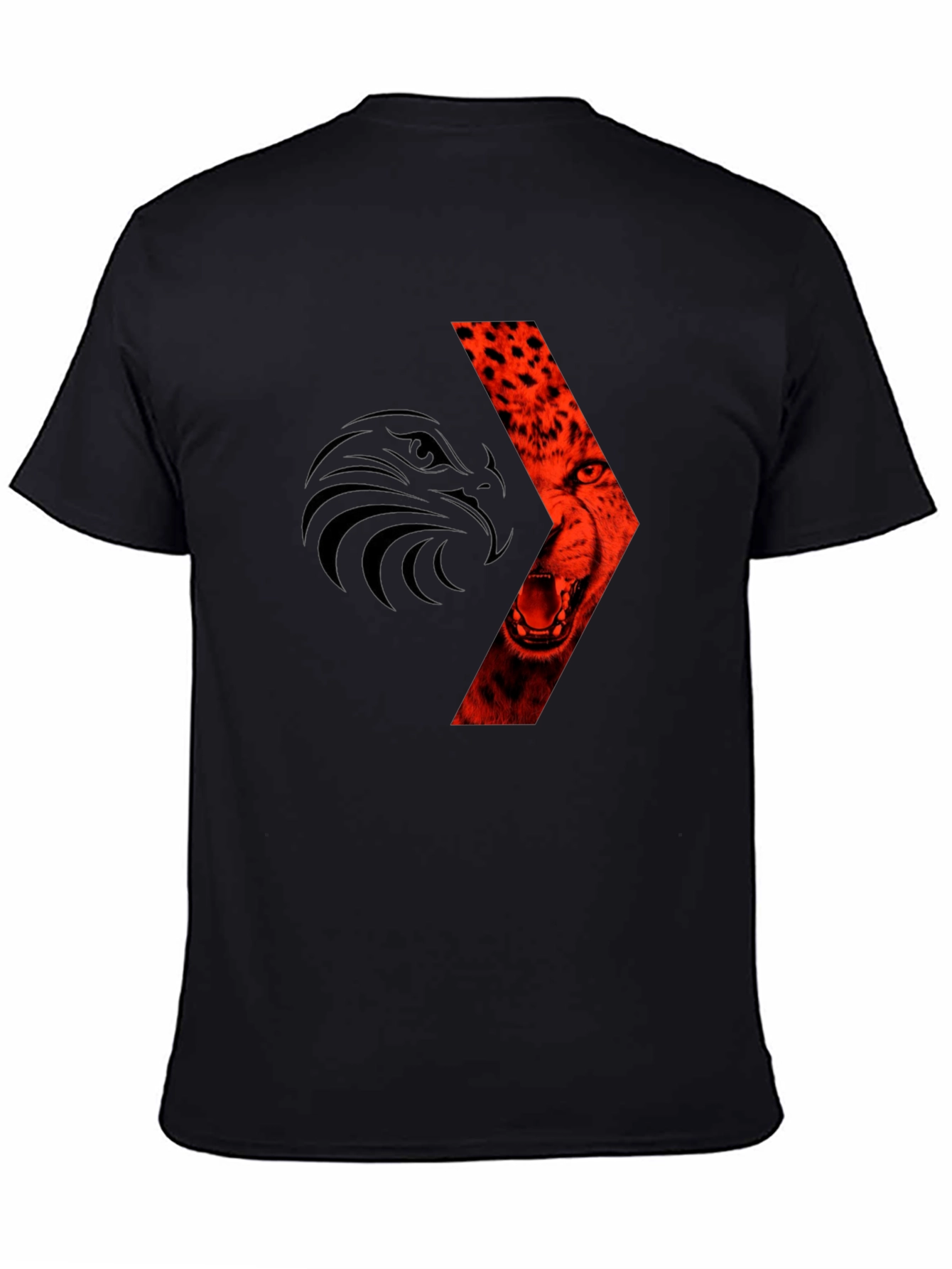 Bold Graphic Tee: Eagle & Cheetah Design