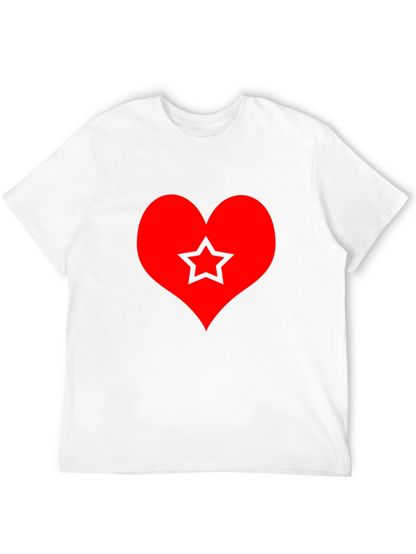 Heart Star Graphic Tee - Black Cotton T-Shirt