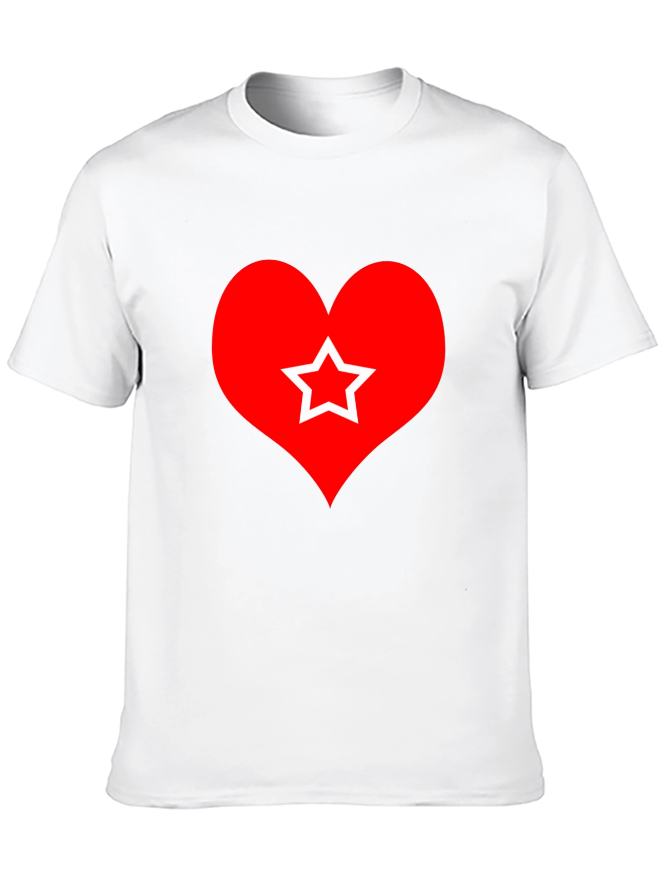 Heart Star Graphic Tee - Black Cotton T-Shirt