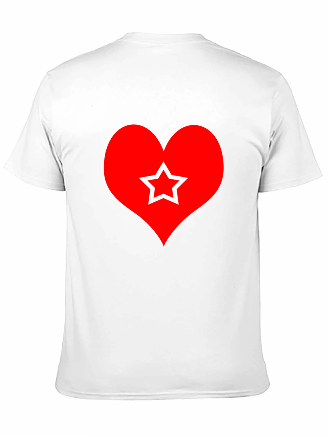 Heart Star Graphic Tee - Black Cotton T-Shirt