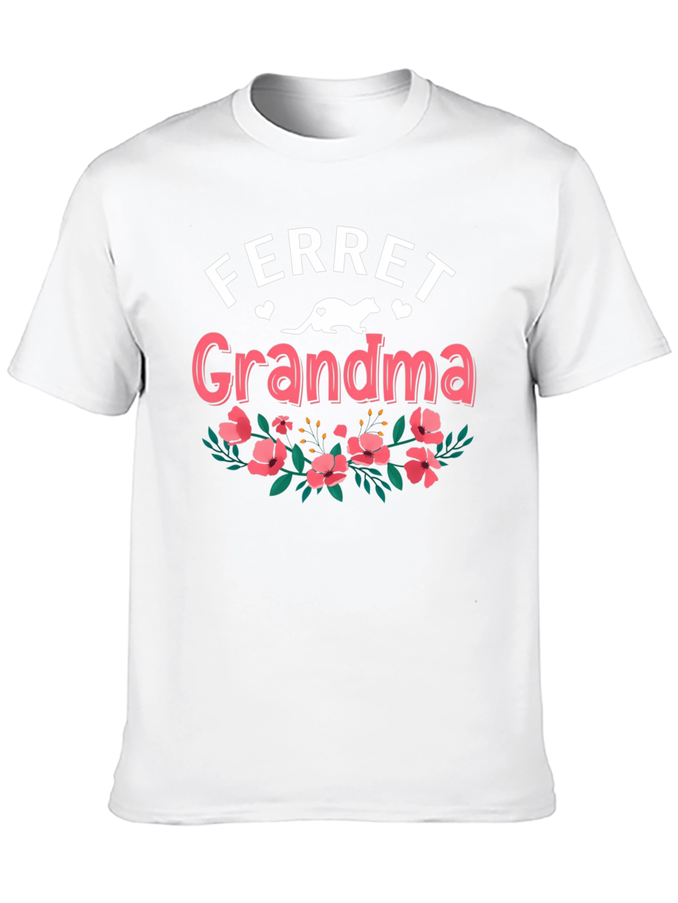 Ferret Grandma T-Shirt - Floral Design