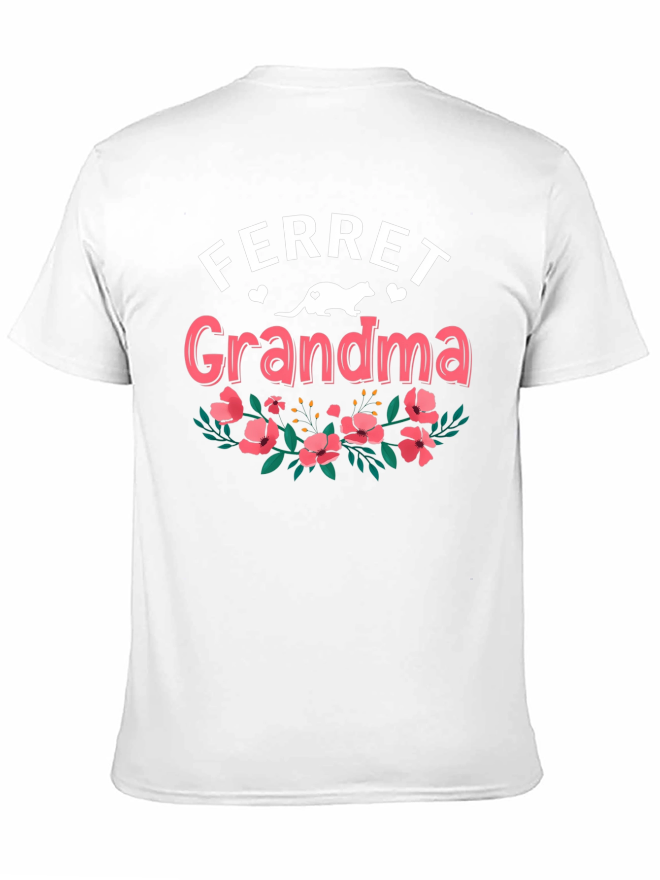 Ferret Grandma T-Shirt - Floral Design