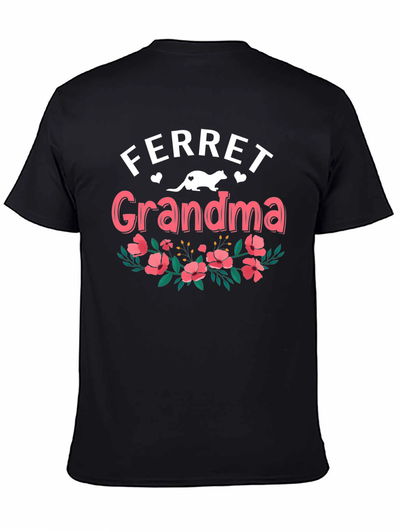 Ferret Grandma T-Shirt - Floral Design