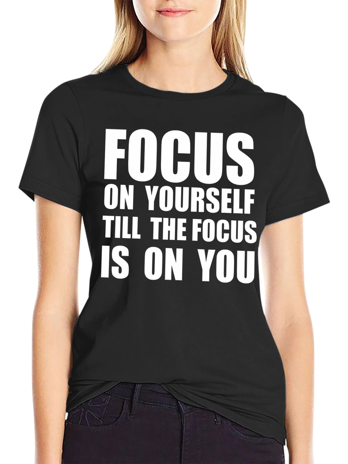 Focus on Yourself Black Graphic Tee