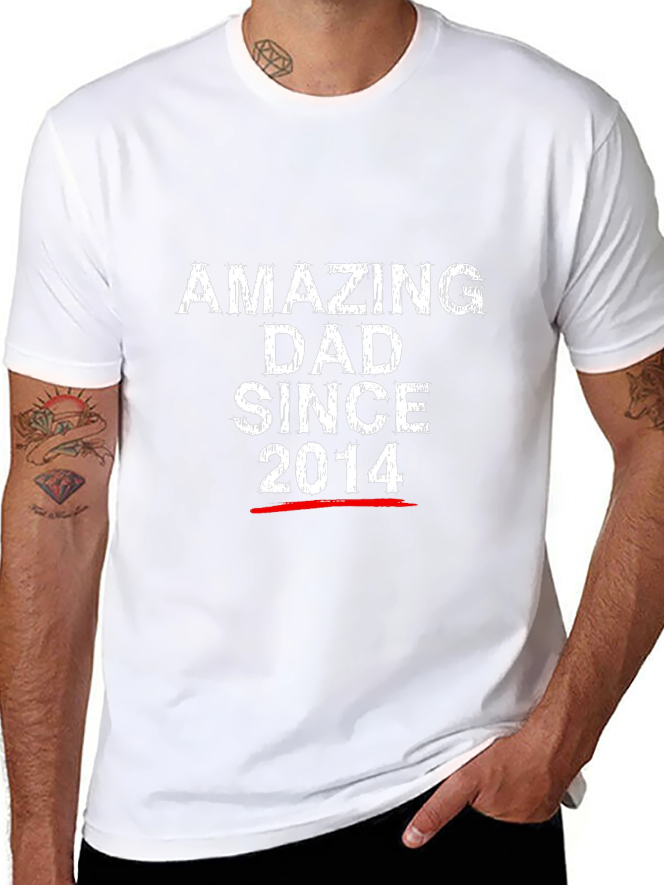 Amazing Dad Since 2014 Black T-Shirt