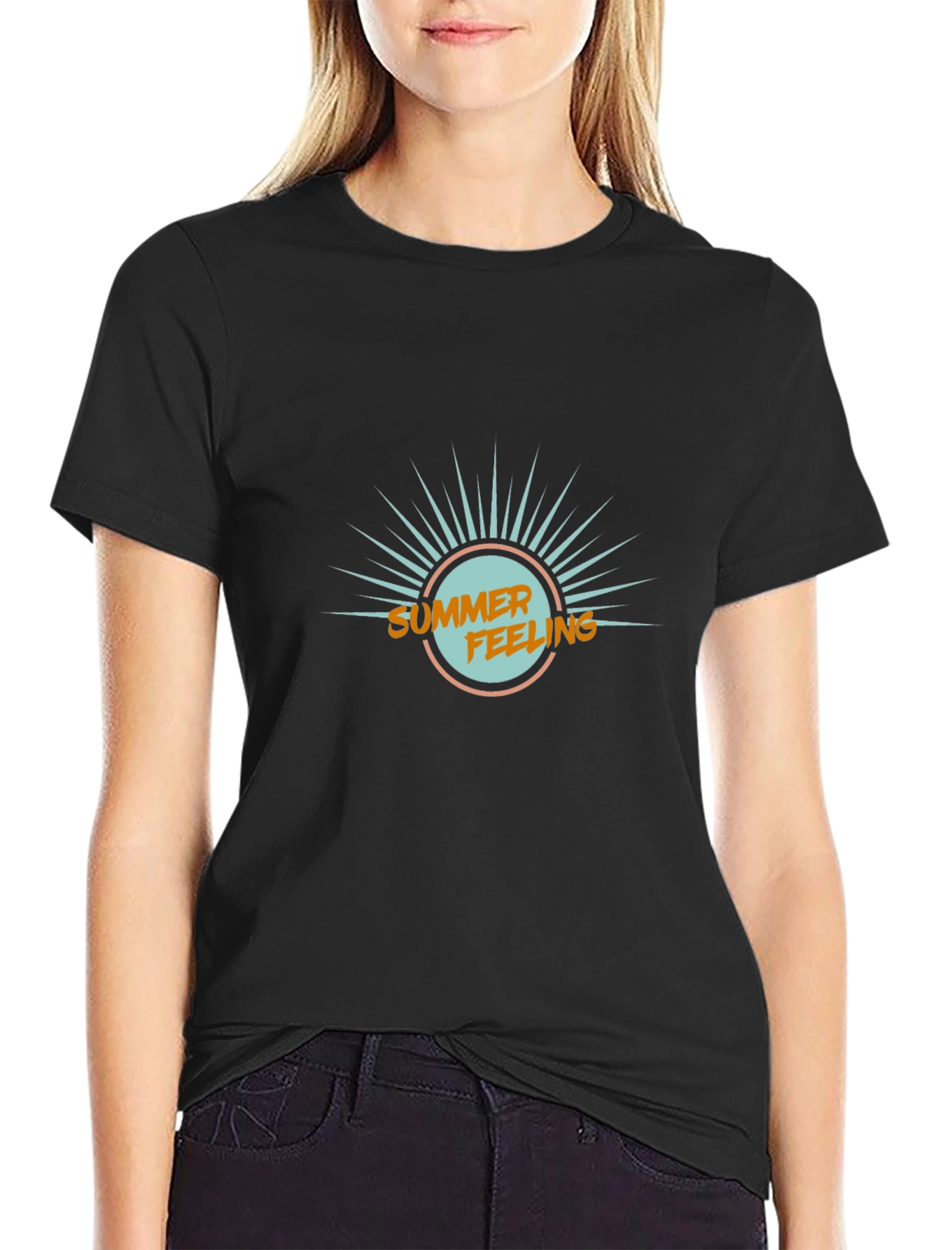 Summer Feeling Graphic Tee - Mens Black T-Shirt