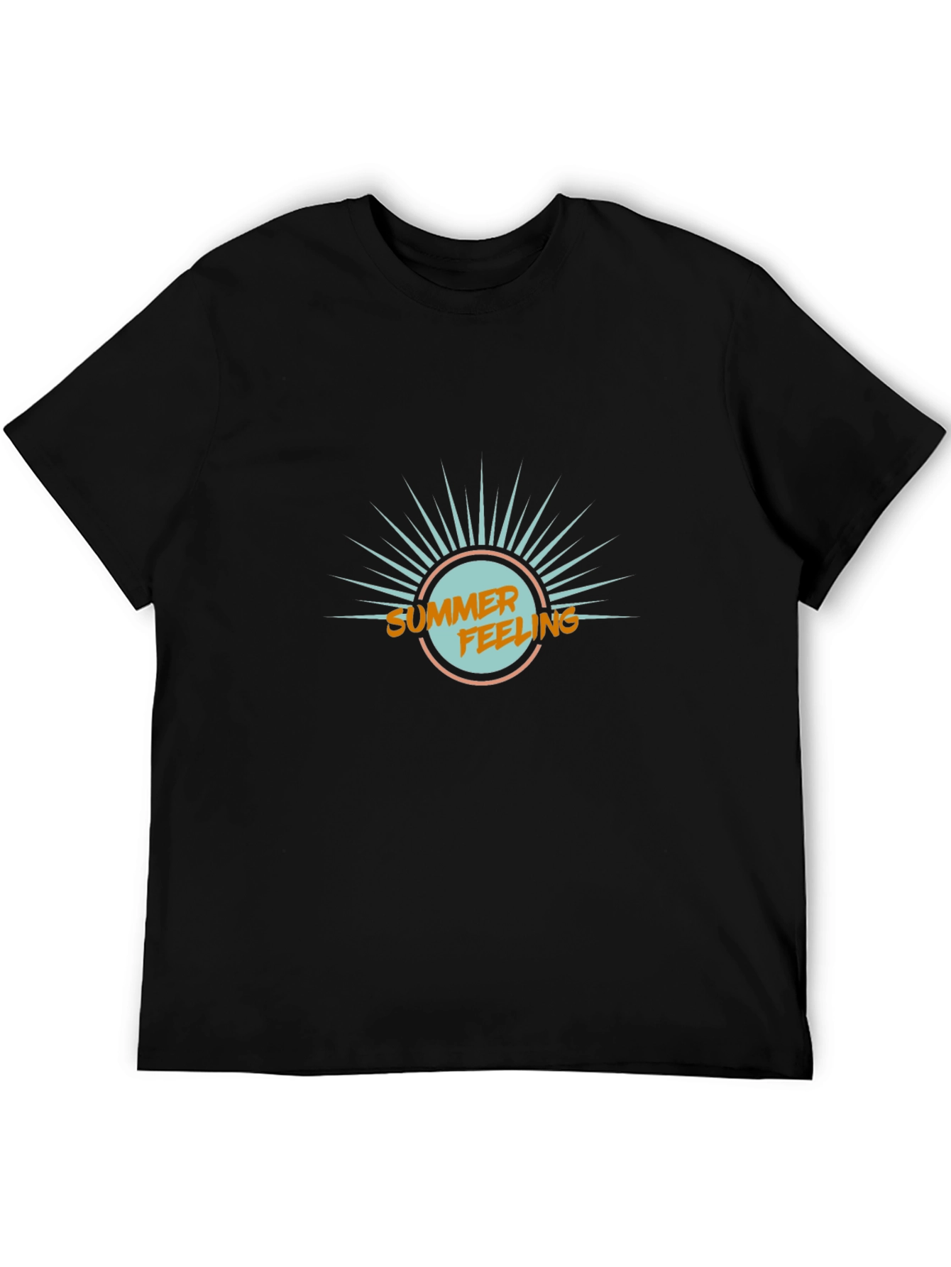 Summer Feeling Graphic Tee - Mens Black T-Shirt