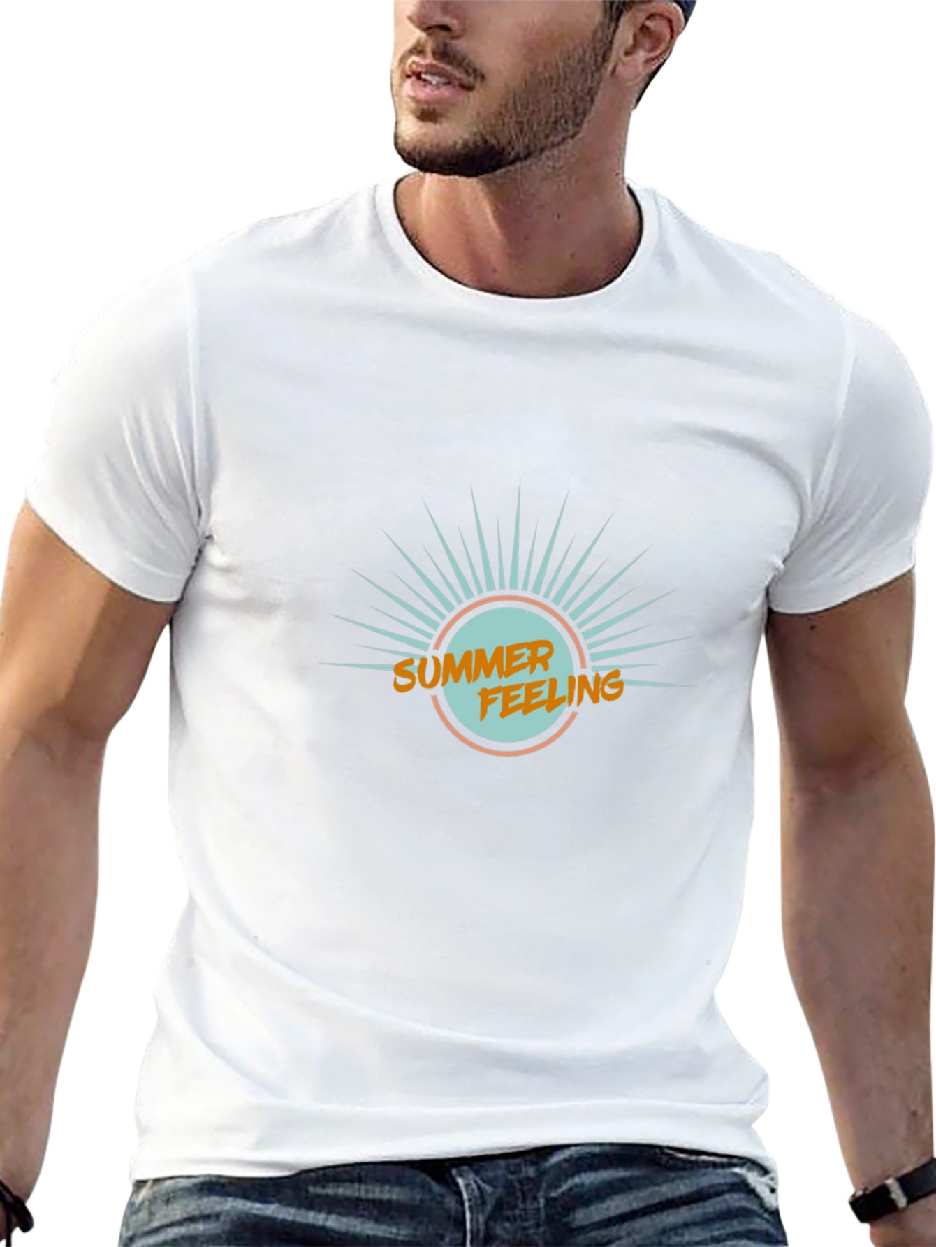 Summer Feeling Graphic Tee - Mens Black T-Shirt