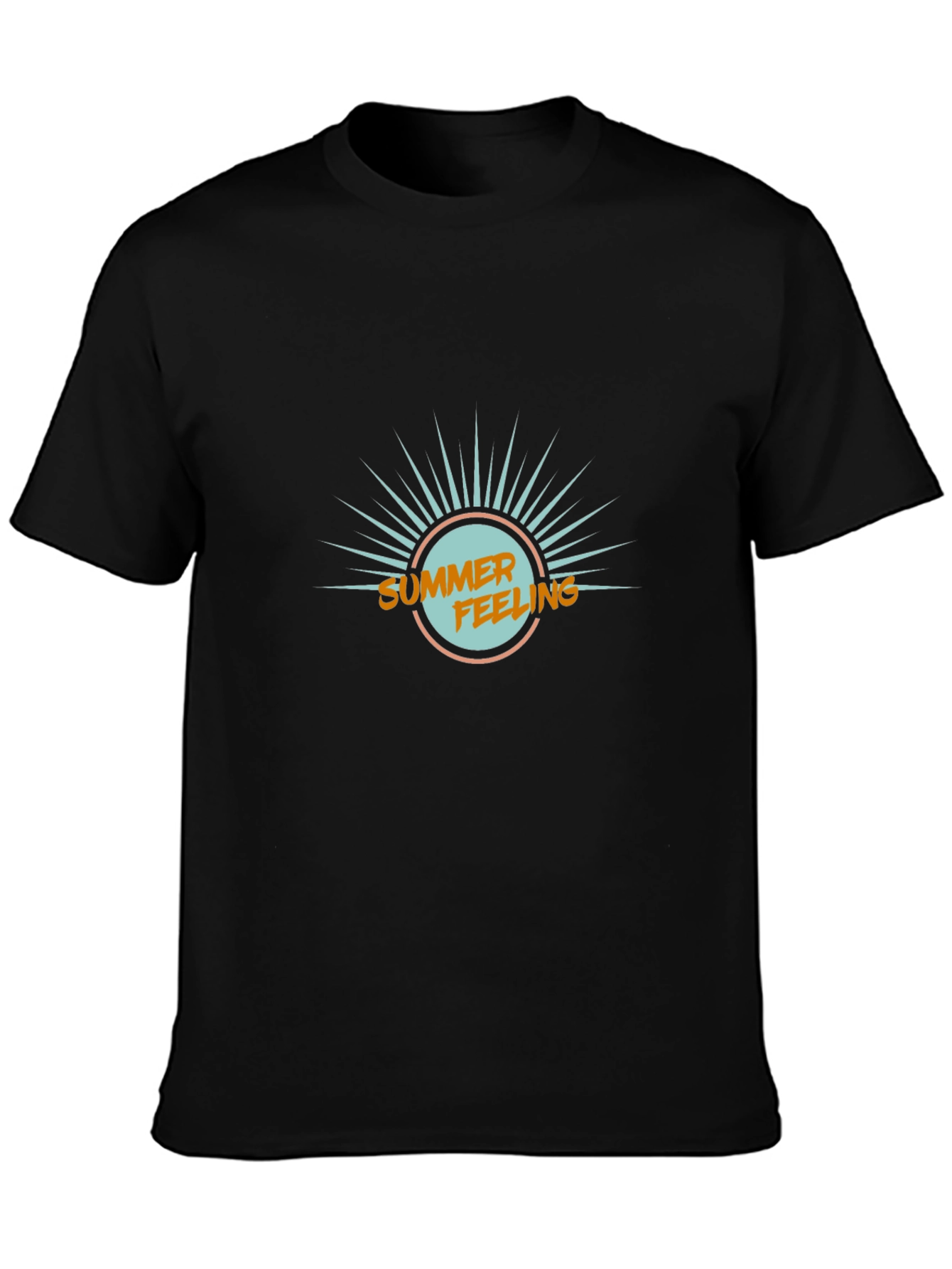 Summer Feeling Graphic Tee - Mens Black T-Shirt