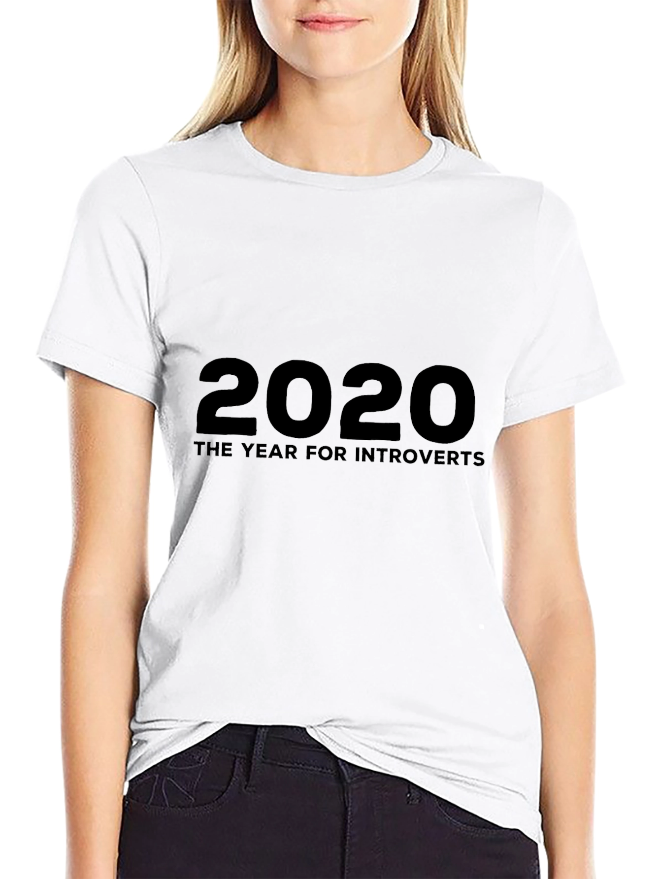 2020 Introvert T-Shirt - Black Cotton Tee