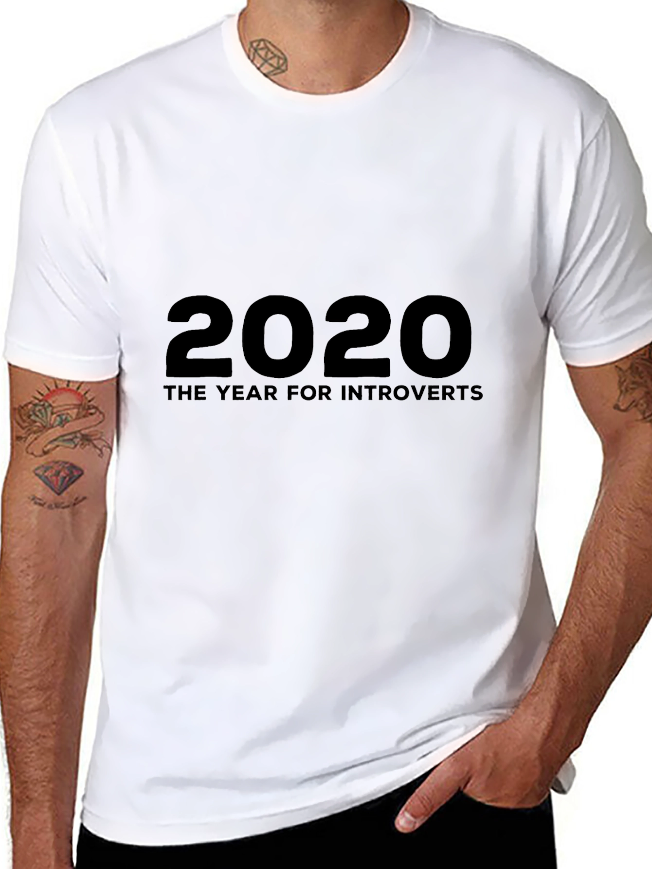 2020 Introvert T-Shirt - Black Cotton Tee