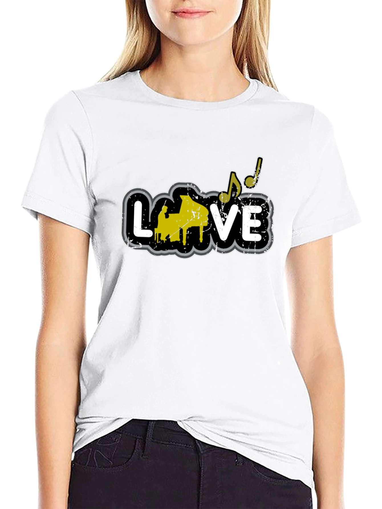 Piano Love T-Shirt - Musical Note Tee