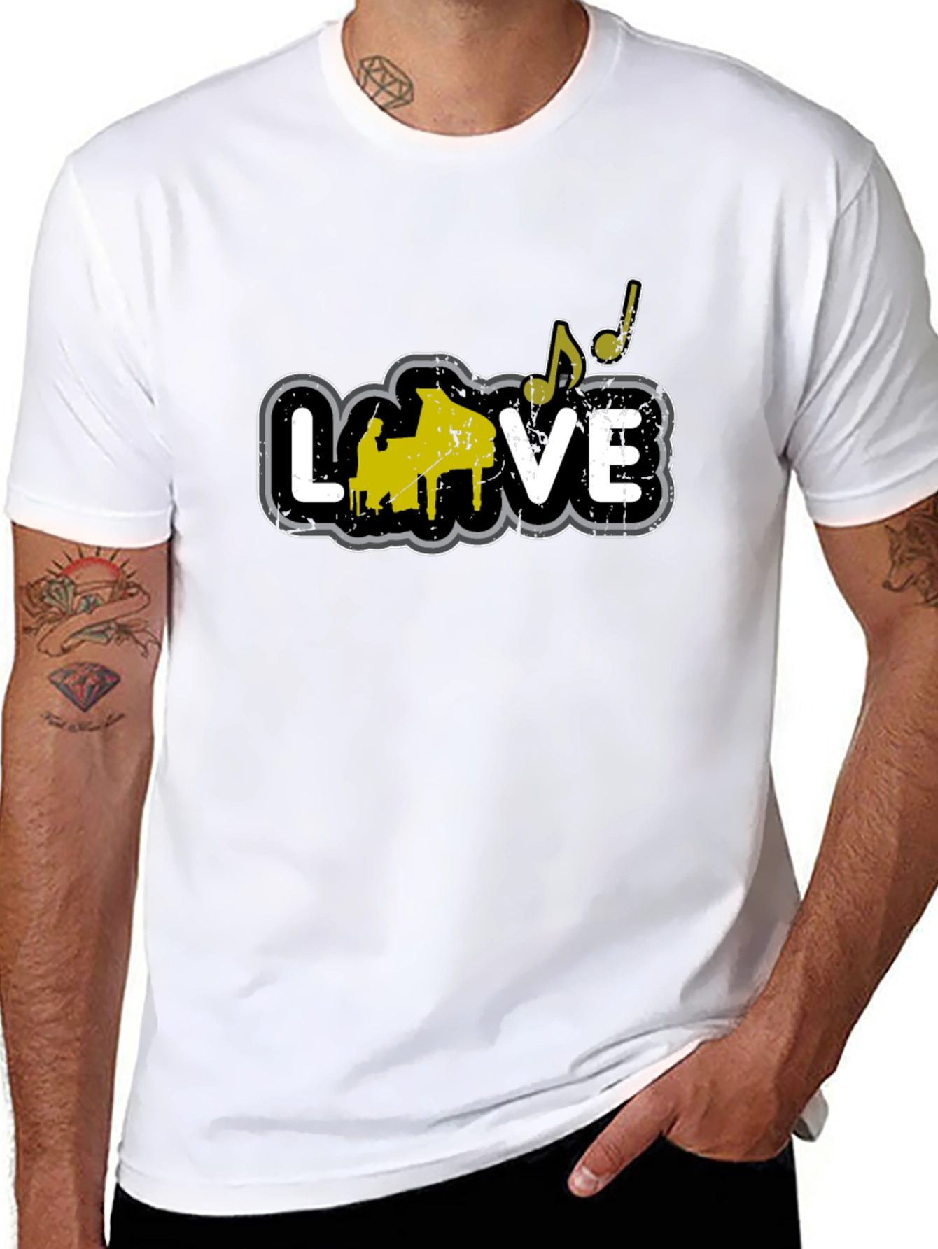 Piano Love T-Shirt - Musical Note Tee