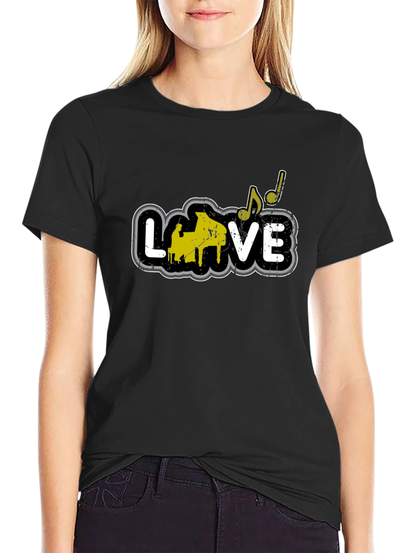 Piano Love T-Shirt - Musical Note Tee