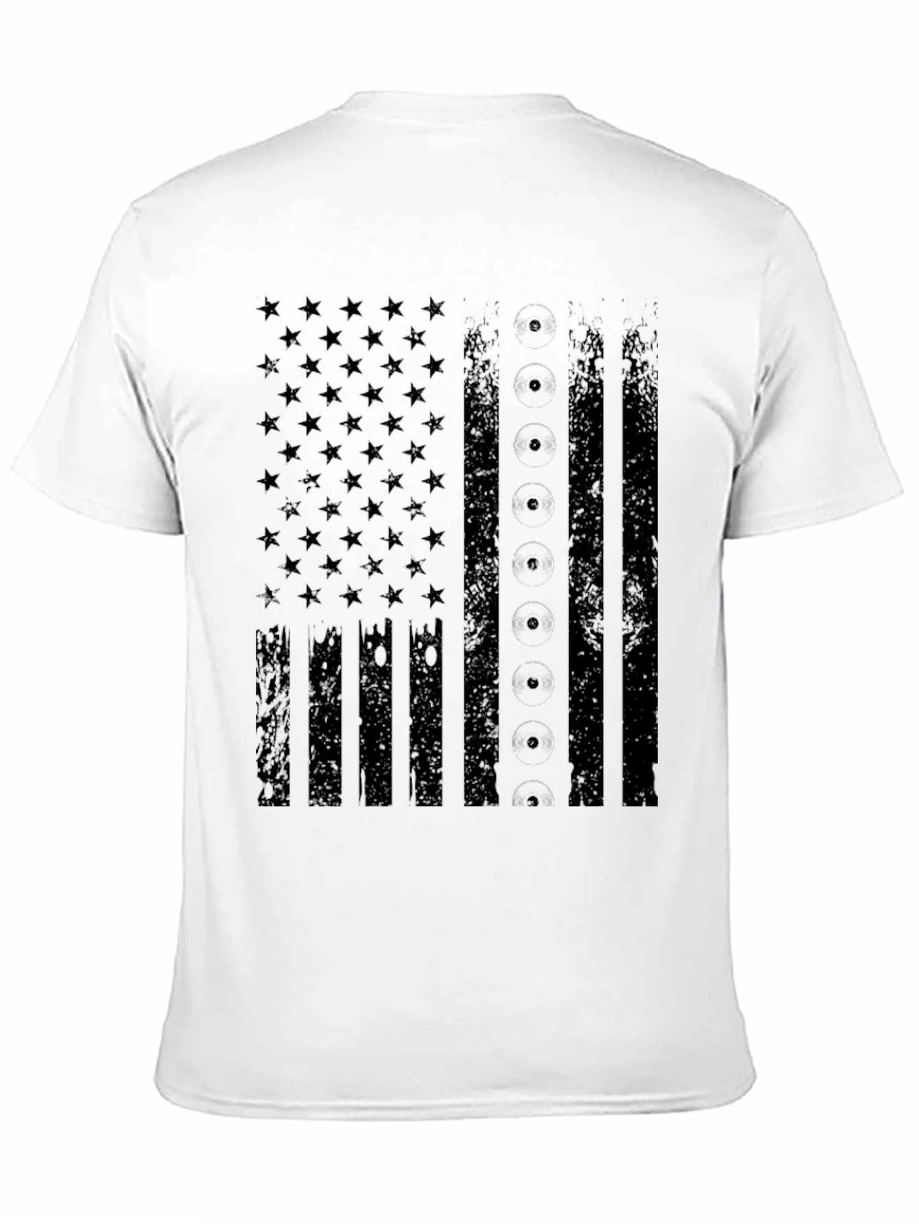 Distressed American Flag Black Graphic T-Shirt