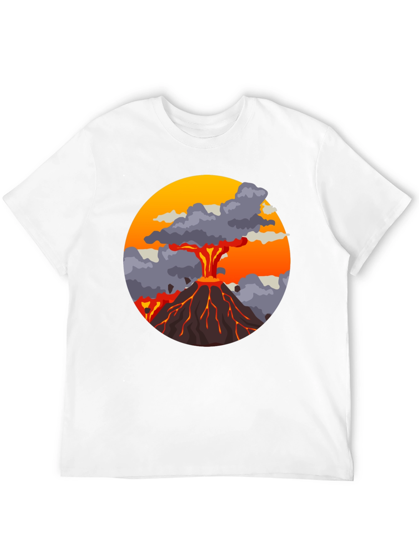 Volcano Explosion Graphic Tee - Cool Mens T-Shirt