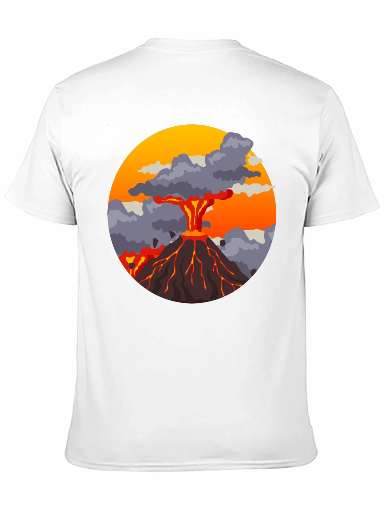 Volcano Explosion Graphic Tee - Cool Mens T-Shirt