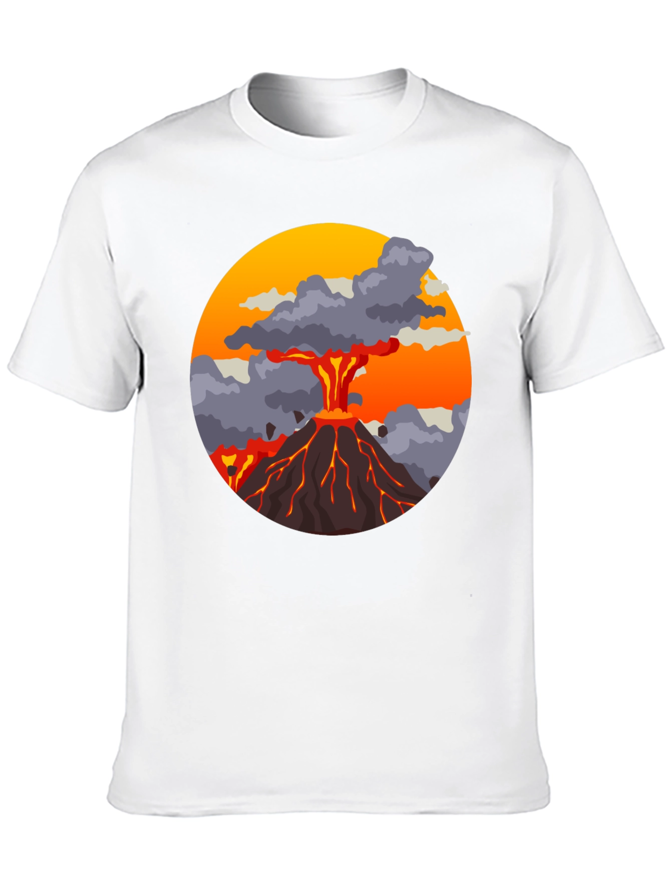 Volcano Explosion Graphic Tee - Cool Mens T-Shirt