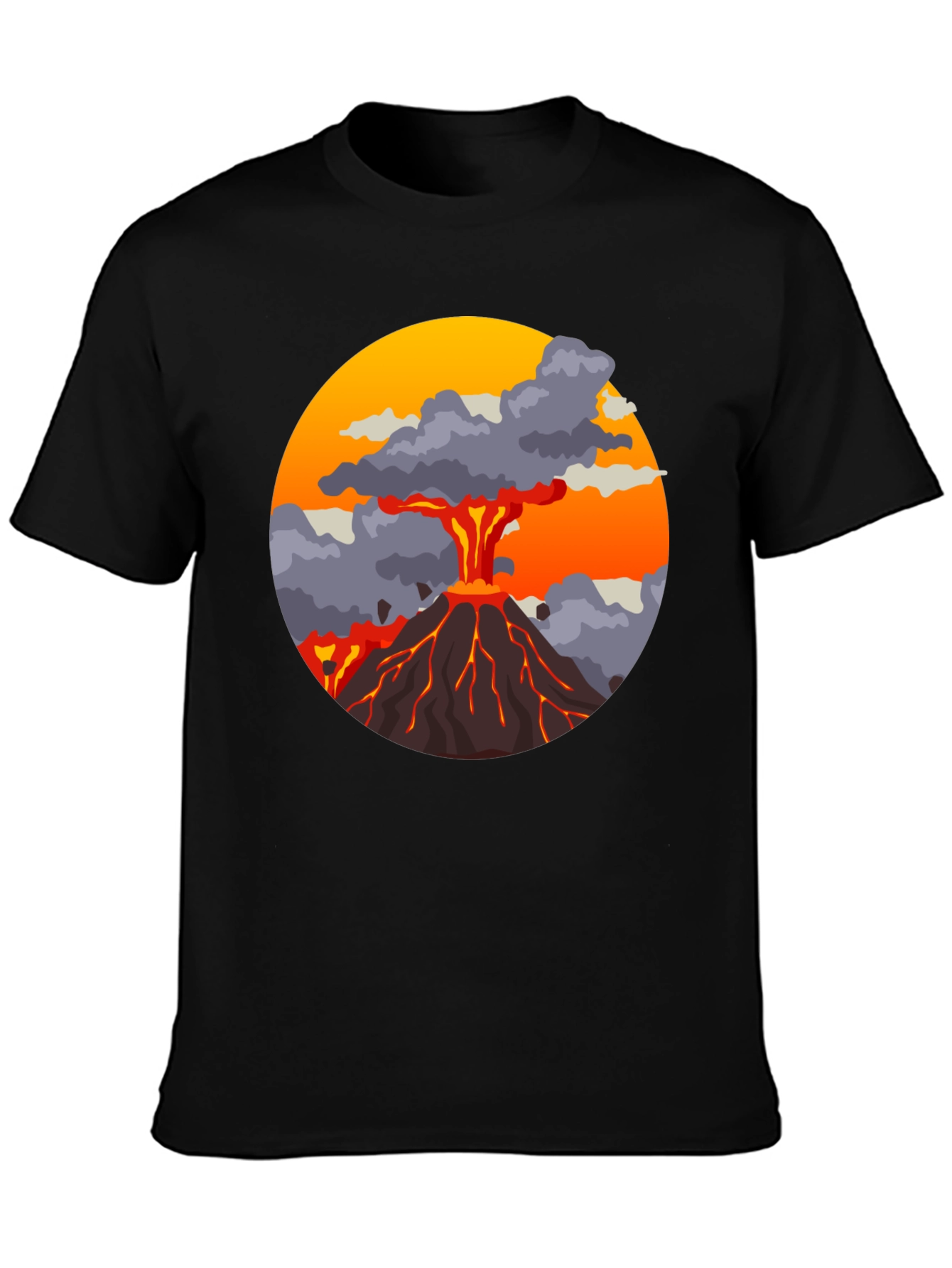 Volcano Explosion Graphic Tee - Cool Mens T-Shirt