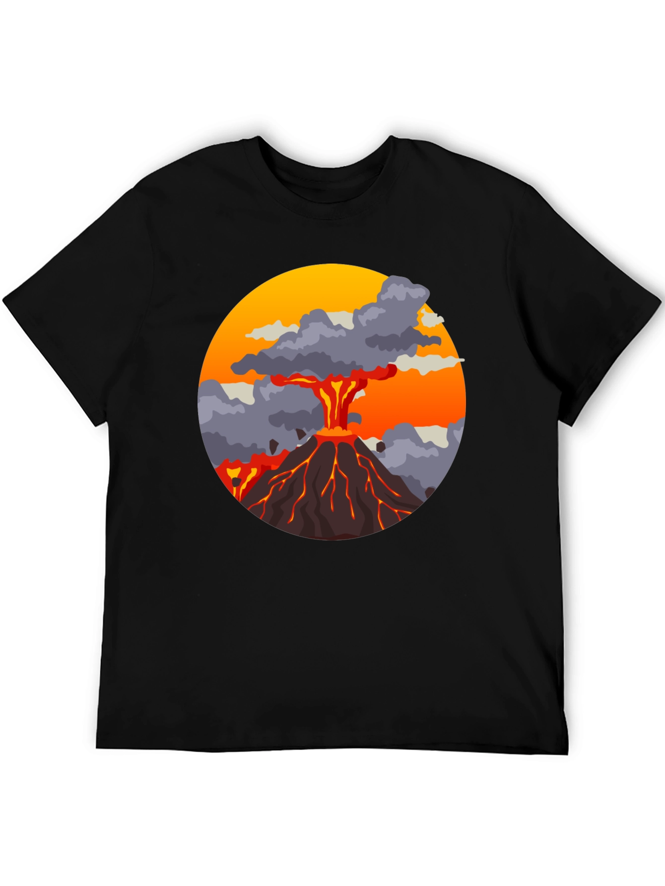 Volcano Explosion Graphic Tee - Cool Mens T-Shirt
