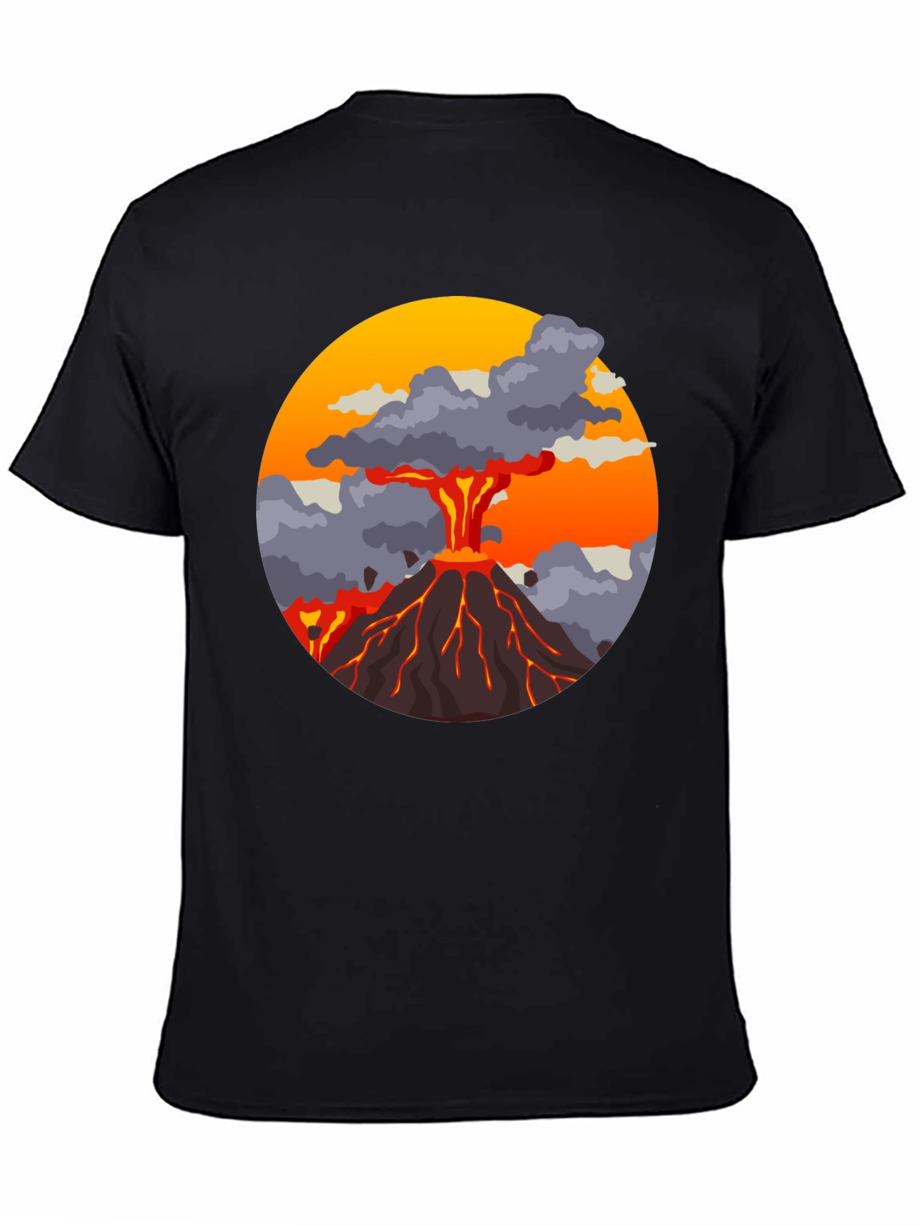 Volcano Explosion Graphic Tee - Cool Mens T-Shirt