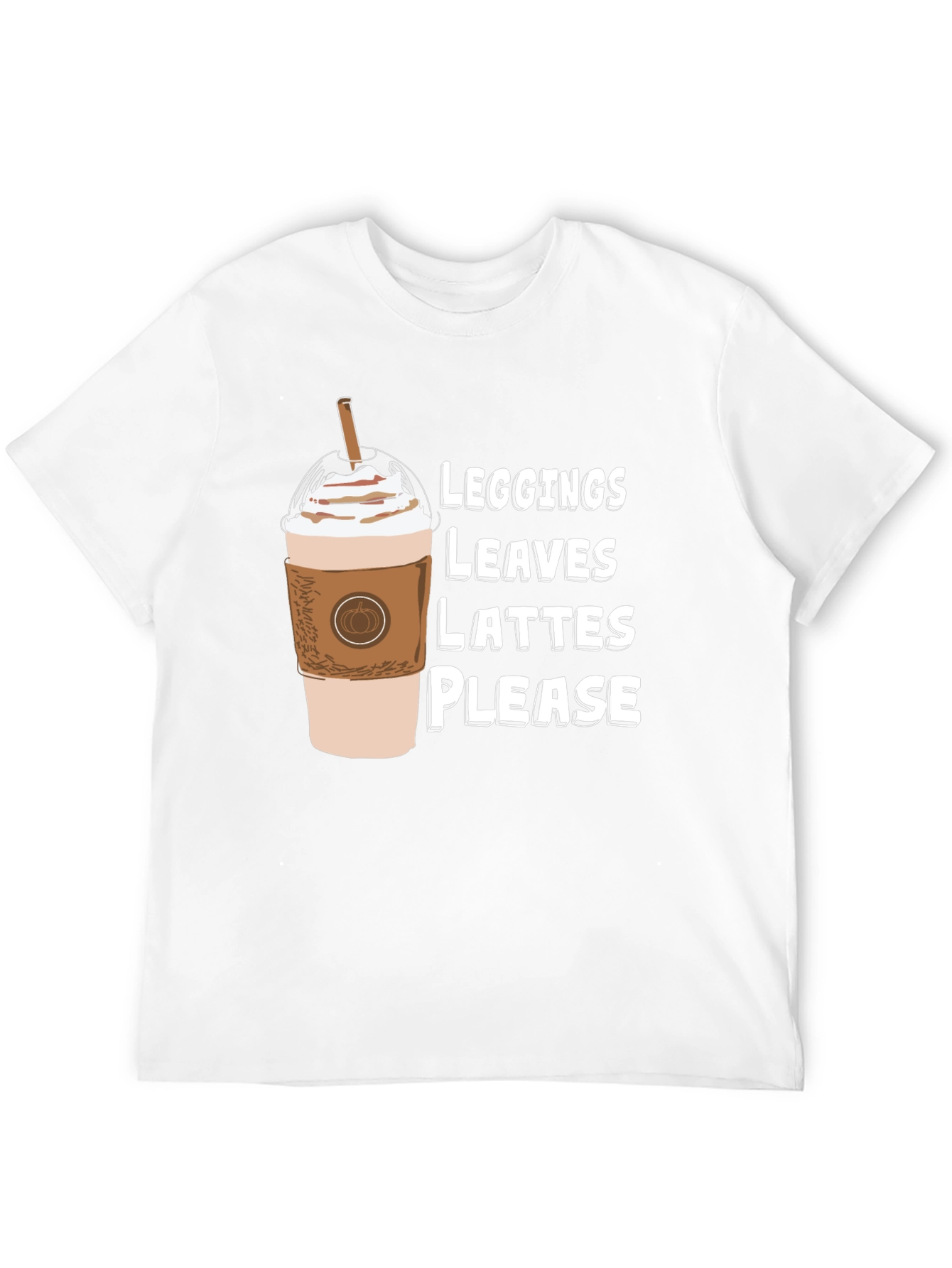 Leggings Leaves Lattes Please Black T-Shirt