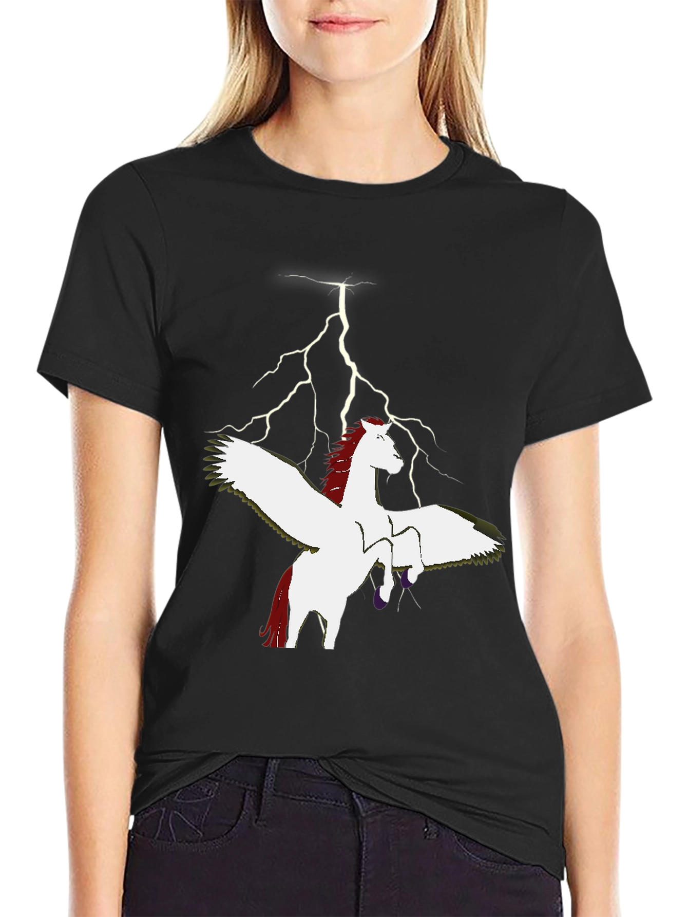 Pegasus Lightning Bolt Graphic T-Shirt