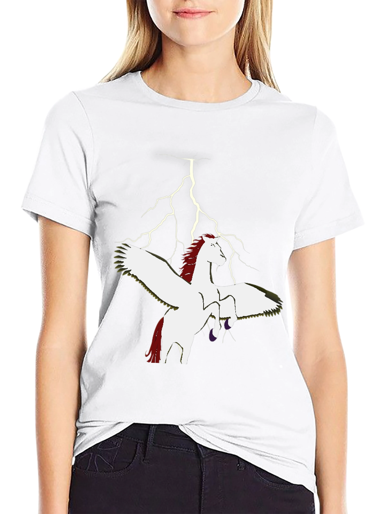 Pegasus Lightning Bolt Graphic T-Shirt