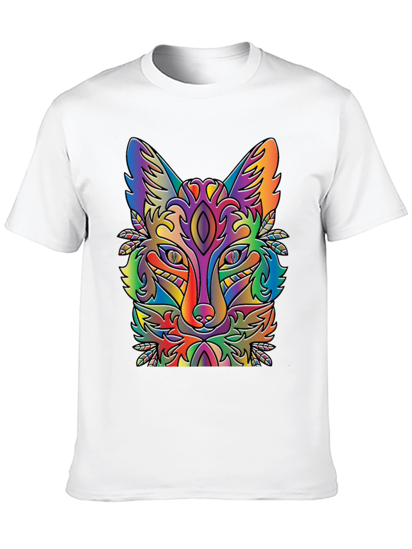 Rainbow Fox Graphic T-Shirt