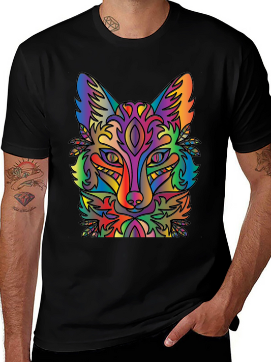 Rainbow Fox Graphic T-Shirt