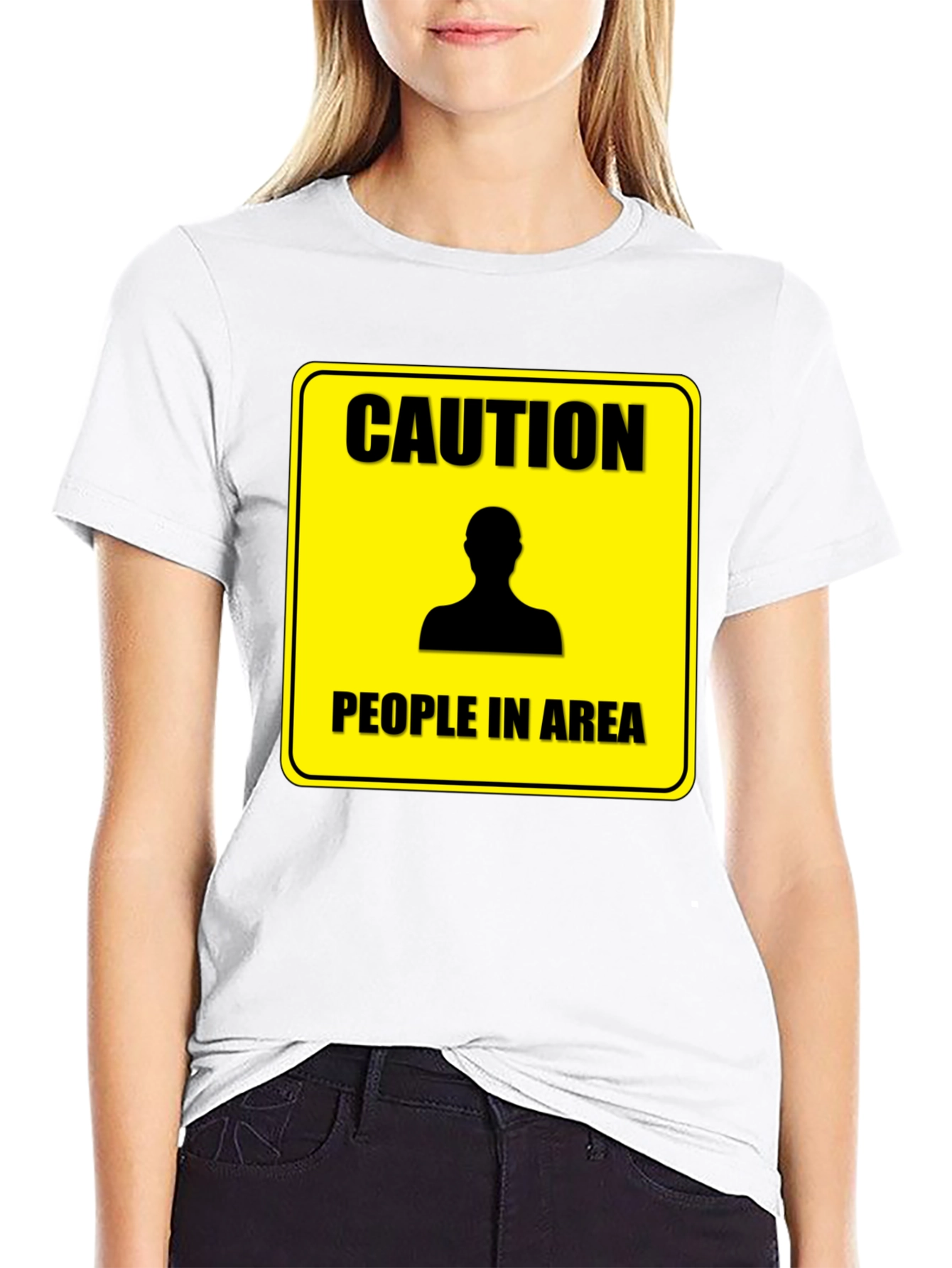 Caution People In Area T-Shirt - Funny Warning Tee