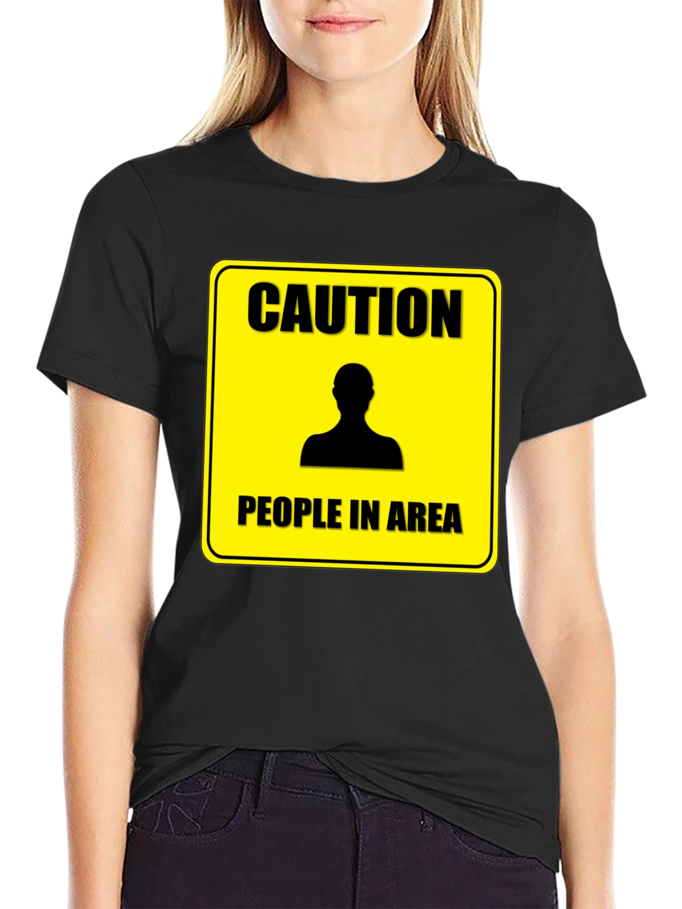 Caution People In Area T-Shirt - Funny Warning Tee