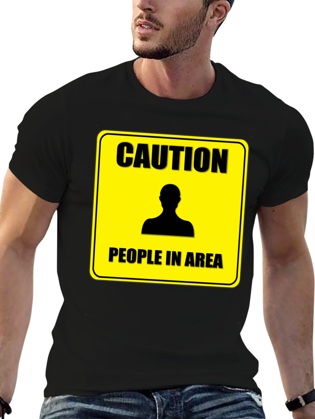 Caution People In Area T-Shirt - Funny Warning Tee