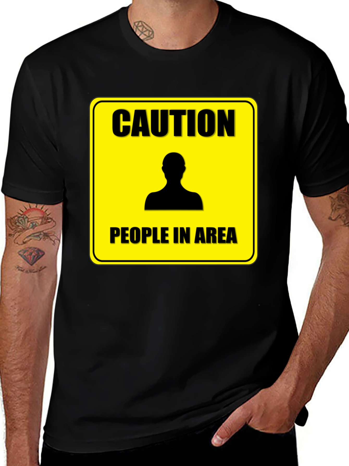 Caution People In Area T-Shirt - Funny Warning Tee