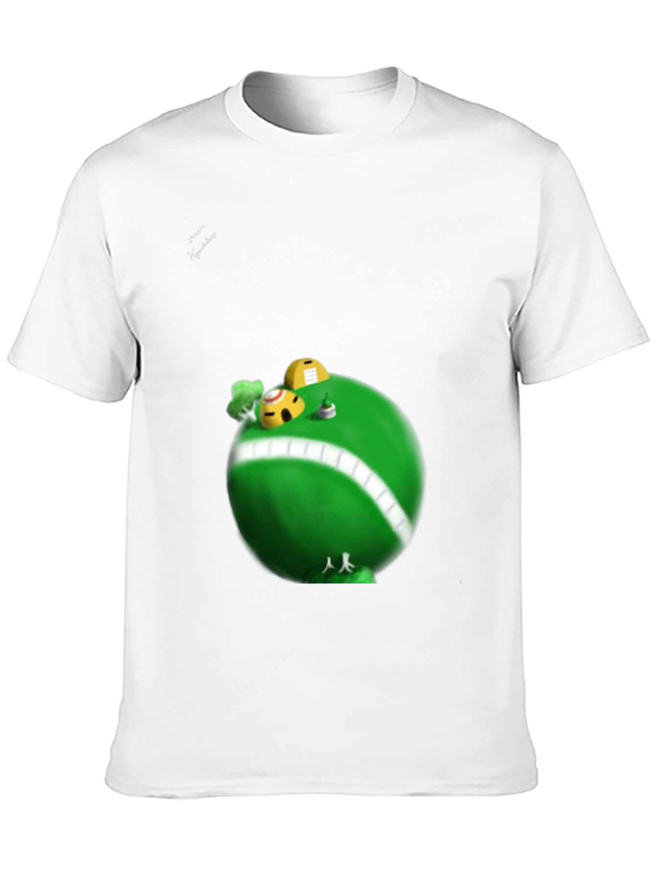 Fun Cartoon Planet Graphic T-Shirt - Black