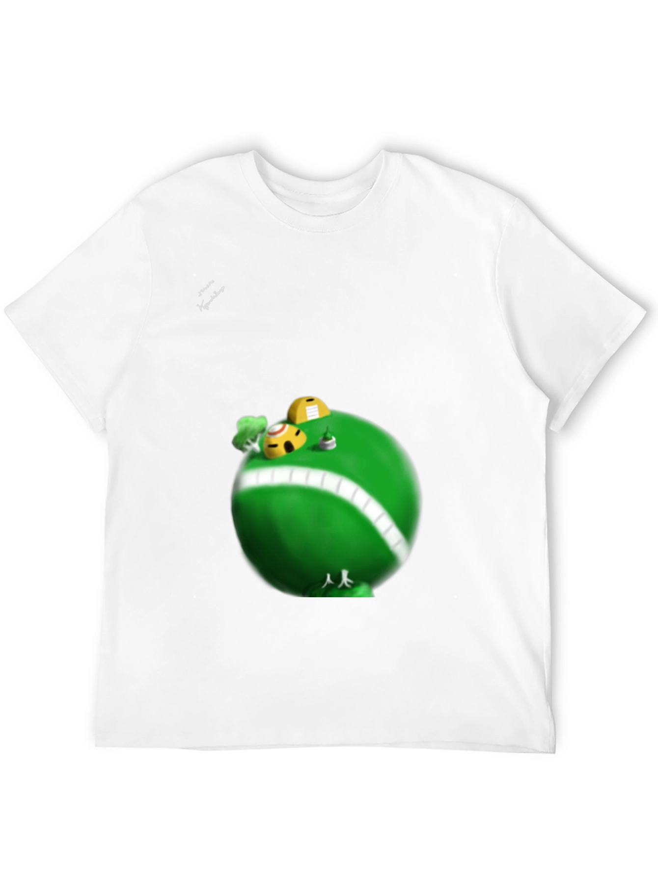 Fun Cartoon Planet Graphic T-Shirt - Black