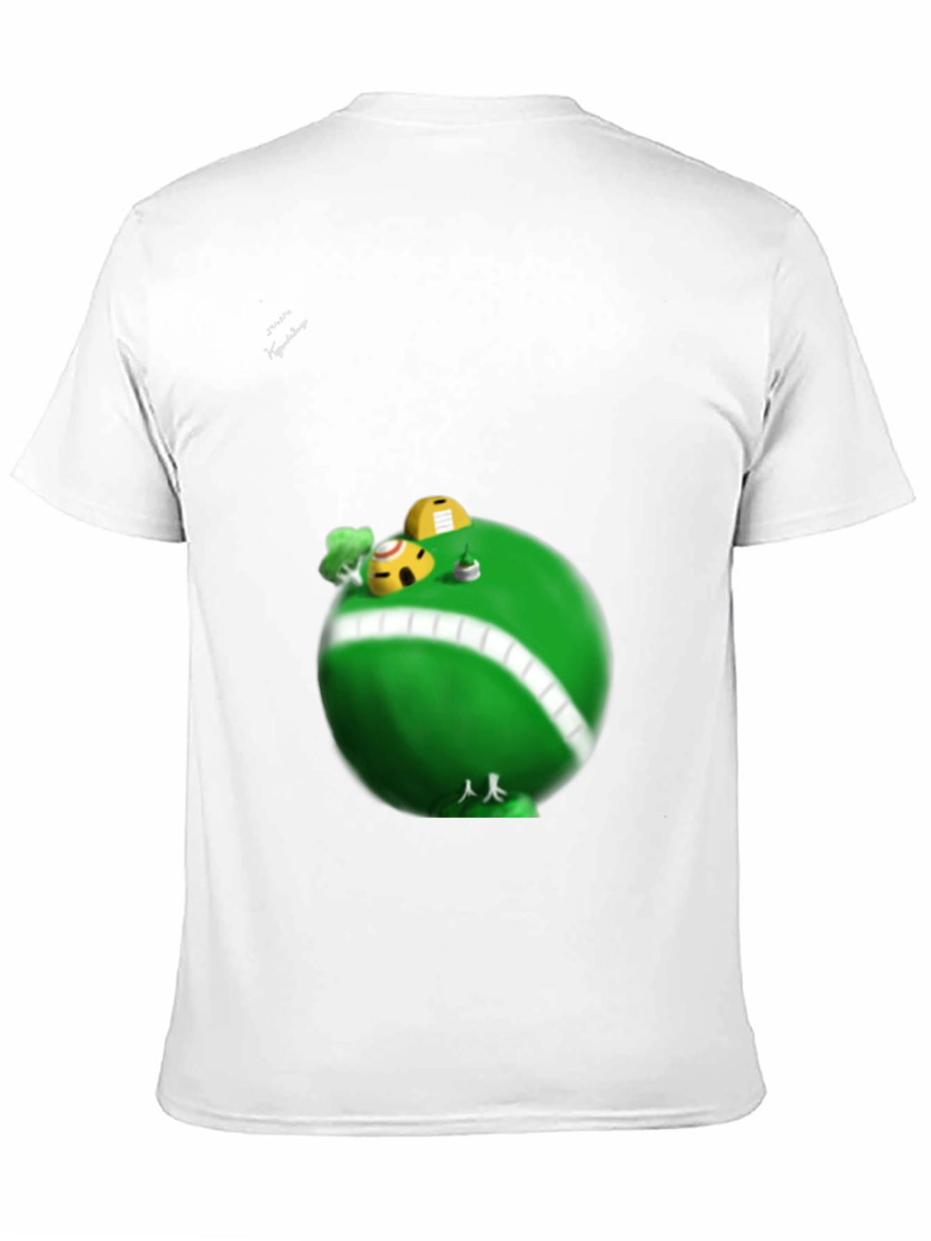 Fun Cartoon Planet Graphic T-Shirt - Black