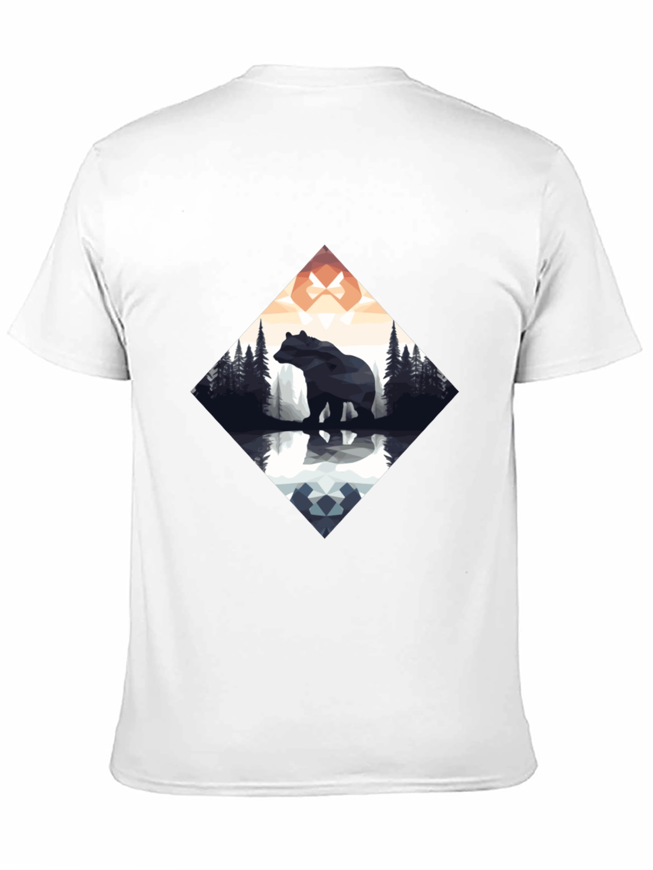 Geometric Bear Graphic Tee - Mens Black T-Shirt