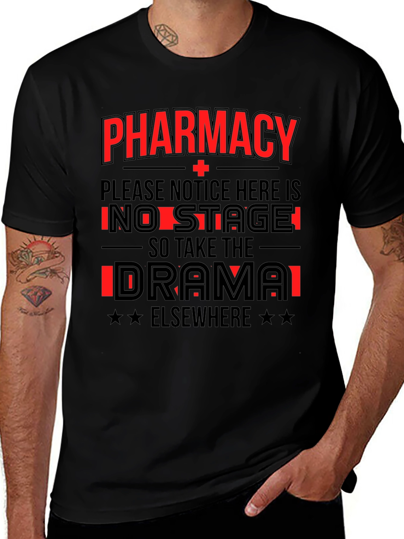 Pharmacy No Drama T-Shirt Funny Pharmacist Tee