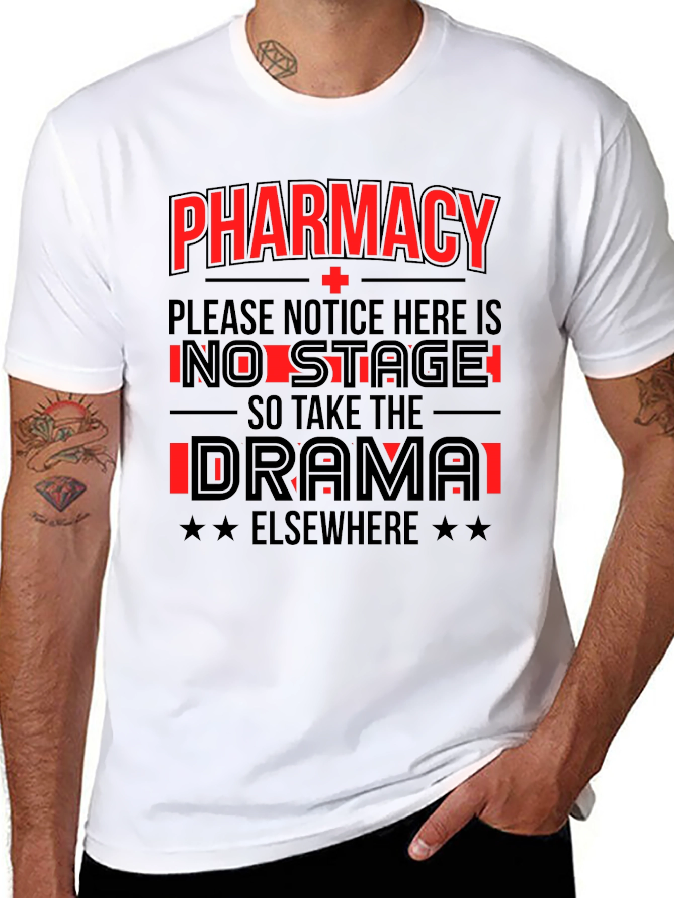 Pharmacy No Drama T-Shirt Funny Pharmacist Tee