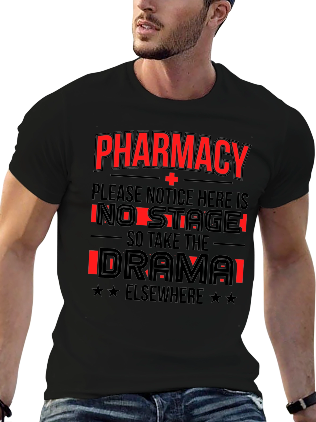 Pharmacy No Drama T-Shirt Funny Pharmacist Tee