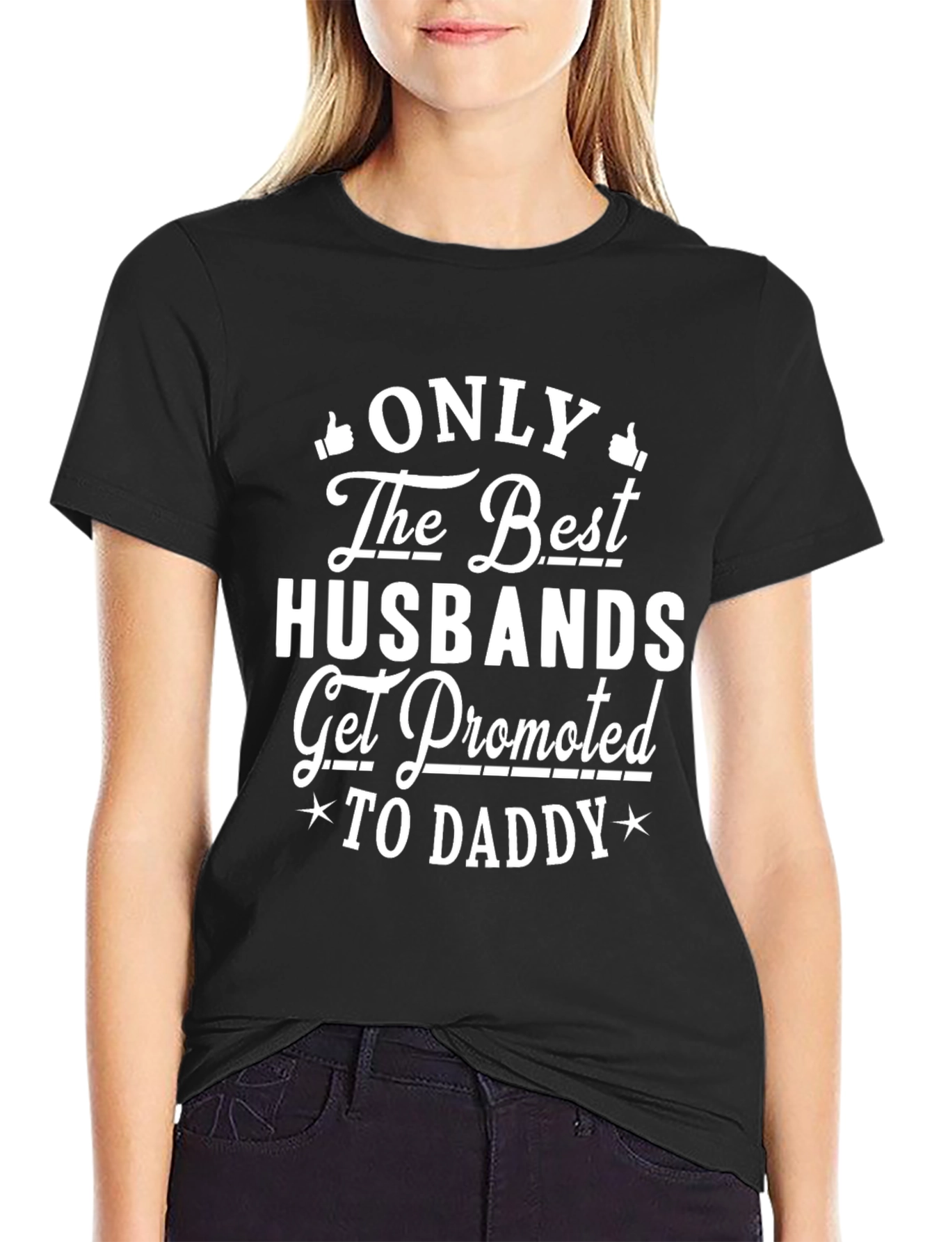 Best Husband Promoted to Daddy Black T-Shirt