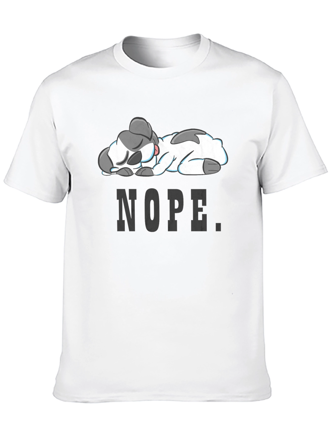 Nope Lazy Cow Graphic Tee - Soft Cotton Blend