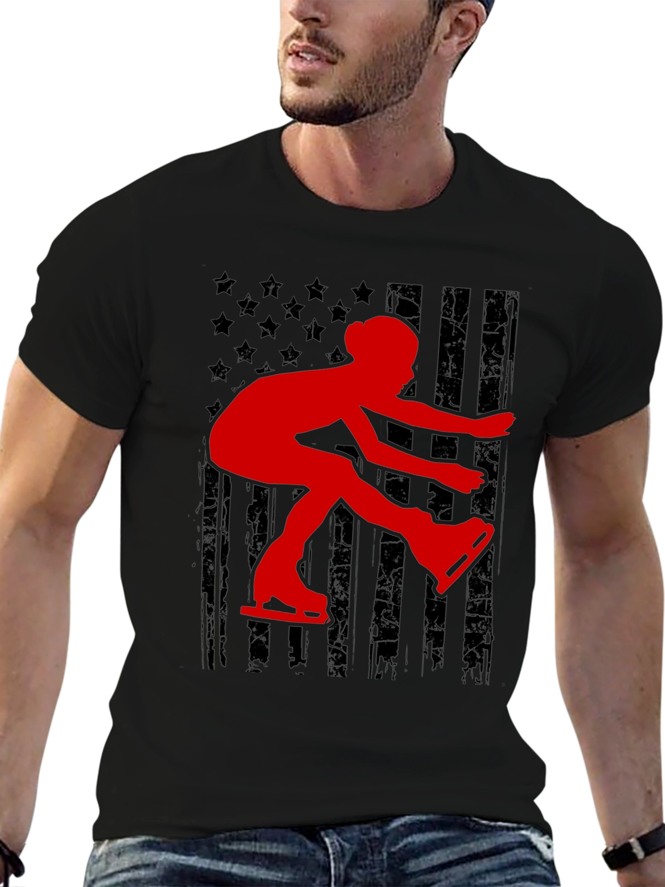Figure Skating USA Flag T-Shirt